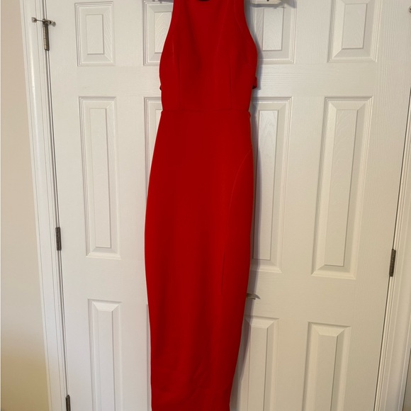 Betsy Adam Dresses & Skirts - Elegant Sleeveless Red Midi Sheath Dress